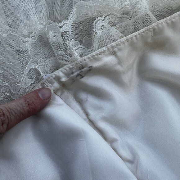 Vintage Ruffled Lace Formal Prom Dress Black Bow Tiered Prairie 3/4 Cottagecore - Picture 12 of 12